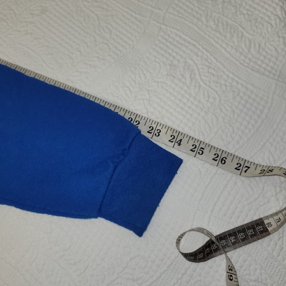 653. Jerzees UnBlend Long Sleeve Hoodie Blue Sz S - Picture 4 of 7